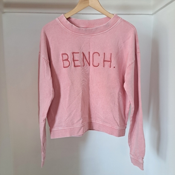 Bench | Coral pink raised embroidered logo crew neck sweater - Picture 9 of 12